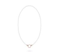 Perlenkette TAMARIS "Pearl Charms", rosa (roségoldfarben, weiß), Halsketten, Damen, Edelstahl Perlen, L: 45 B: 4,4mm, Edelstahl, Perlen, Perlenkette, mit Glasperle, B:4,4mm (36558706-0) roségoldfarben