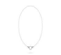 Perlenkette TAMARIS "Pearl Charms", weiß (edelstahlfarben, weiß), Halsketten, Damen, Edelstahl Perlen, L: 45 B: 4,36mm, Edelstahl, Perlen, Perlenkette, mit Glasperle, B:4,36mm (27561951-0) edelstahlfa