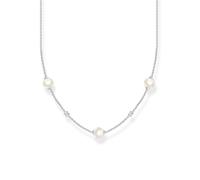 THOMAS SABO Damen Kette Perlen mit weißen Steinen 925 Sterlingsilber KE2120-167-14-L45V