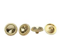 Perlenknöpfe mit Strasssteinen, Gold, Gelb, 11-17,5 mm, 20 Stück, 11mm, Synthetikfaser, Ohne Edelstein