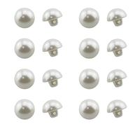 Perlenknöpfe ZCZQC 50 Stück, 15 mm, weiß, rund, Halbkugel, ABS-Kunststoff, Perlenknöpfe mit Nähschaft, zum Nähen, Kleidung, Kleid, Pullover, Basteln, Schmuckherstellung, Zubehör, Pilzform