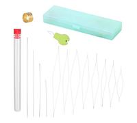 Perlennadel Set aus Edelstahl, großes Auge, zusammenklappbar, Stickerei mit Flasche, langlebig, großes Auge, zusammenklappbar