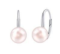Perlenohrringe aus Silber 925 mit rosa Perle Swarovski® Crystals 8 mm
