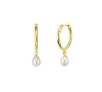 Perlenohrringe Gold Perlen Ohrringe Damen Mädchen 925 Silber Perle Hängend Ohrringe mit Zirkonia Süßwasser Perlen Tropfen Perlenohrringe Schmuck Geschenke für Abschlussball, Hochzeit, Geburtstag