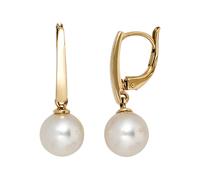 Perlenohrringe JOBO, gelb (gelbgold 585), Ohrringe, Damen, Gelbgold 585 Perlen, Gelbgold 585, Perlen, 585 Gold mit Süßwasser-Zuchtperlen (73740711-0) gelbgold 585
