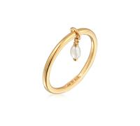 Perlenring ELLI "Ring Bandring Stapelring Perle Basic 925 Ring" Gr. 54, gold, Fingerringe, Damen, 54, Silber 925 (Sterlingsilber), Perlenring (33227736-54) gold