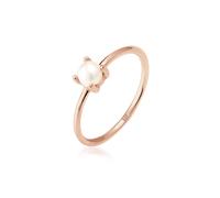 Perlenring ELLI "Ring Süßwasserperle Weiß Rund 925 Sterling Silber" Gr. 56, rosa (rosegold), Fingerringe, Damen, 56, ohne Stein, Silber 925 (Sterlingsilber), 5mm, Perlenring (44685223-56) rosegold