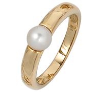 Perlenring JOBO "Goldring" Gr. 58, gelbgold 585, Fingerringe, Damen, 58, Gelbgold 585 Perlen, Gelbgold 585, Perlen, Perlenring, 585 Gold mit einer Perle 5,5 mm (15665441-58) gelbgold 585