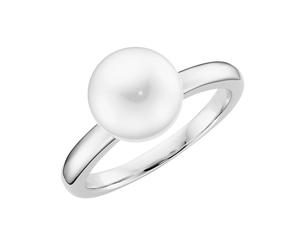 Perlenring "mit Muschelkern-Perle, Silber 925" Gr. 58, silber, GIORGIO MARTELLO MILANO, Fingerringe, Damen, 58, Silber 925 (Sterlingsilber), Perlenring (58263649-58) silber