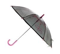 PERLETTI 15545 Unisex 42/8 Man grau semi transparent pink Fiberglas Sicherheit offen Winddicht Regenschirm