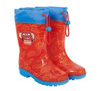 PERLETTI Disney Cars Gummistiefel Kinder Kleinkind - Wasserdichte Regen Stiefel Jungen mit Lightning McQueen Pixar Auto - Bunte Stiefeletten mit Rutschfester Sohle und Kordelzug Gelb (Rot, 28/29 EU)