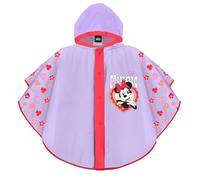 PERLETTI Disney Minnie Mouse Regen Poncho Lila für Kinder 2 3 4 5 Jahre - Minni Maus Regenmantel Wasserdicht Pink für Kleine Mädchen - Kleinkinder Regencape Rosa Details mit Kapuze Knöpfe (Lila)