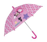 PERLETTI Disney Minnie Mouse Regenschirm für Mädchen 3 bis 5 Jahre - Kinder Schirm Minni Maus mit Rosa Details - Stockschirm Kinderregenschirm Robust Windfest - Durchmesser 66 cm Kids (Rosa)