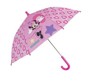 PERLETTI Disney Minnie Mouse Regenschirm für Mädchen 3 bis 5 Jahre - Kinder Schirm Minni Maus mit Rosa Details - Stockschirm Kinderregenschirm Robust Windfest - Durchmesser 66 cm Kids (Rosa)