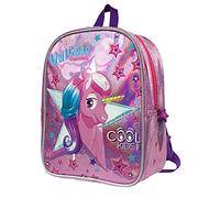PERLETTI Einhorn Kinderrucksack Reflektierend mit Pink Glitzer - Kleinkind 2/5 Jahre Schultasche Glitter Kindergarten Vorschule mit Reflektor - Kinder Schulkind Rosa Ranzen für Mädchen - 31x23x8 cm
