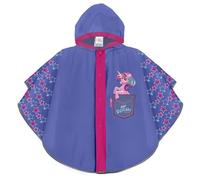 PERLETTI Einhorn Regenponcho Mädchen 3 4 5 6 Jahre - Pink Unicorn Regenjacke für Kinder mit Reflektorstreifen - Umhang Reflektierend Wasserdicht Regen Mantel mit Kapuze (Lila)