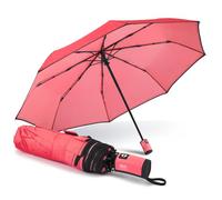 PERLETTI Farbige Regenschirm Damen Ultra Leicht Auf Zu Automatik - Kleiner Taschenschirm Frauen Mädchen Handtasche - Mini Regen Schirm Kompakt Sturmsicher Sturmfest (Neonfuchsia)