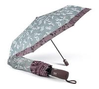 PERLETTI Farbige Regenschirm Damen Ultra Leicht Auf Zu Automatik - Kleiner Taschenschirm Frauen Mädchen Handtasche - Mini Regen Schirm Kompakt Sturmsicher Sturmfest (Blumenmuster mit Violettem Rand)