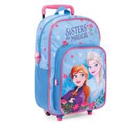 PERLETTI Frozen Kindergartenrucksack Mädchen 3 4 5 6 Jahre - Eiskönigin Kinderrucksack mit 2 Rollen - Kleinkind Rollrucksack Trolley Backpack Kindergarten mit Anna ELSA - 40x24x15 cm (Türkis)