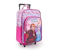 PERLETTI Frozen Kindergartenrucksack Mädchen 3 4 5 6 Jahre - Eiskönigin Kinderrucksack mit 2 Rollen und Fronttasche - Kleinkind Rollrucksack Trolley Backpack Kindergarten mit Anna ELSA - 36x25x12 cm