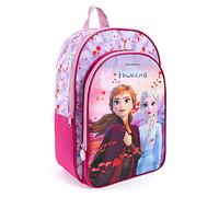 PERLETTI Frozen Rucksack Mädchen 3 4 5 6 Jahre - Kinder Backpack Lila Violett mit Tasche für Kleine Mädchen - Disney Eiskönigin Kindertasche Kleinkind Kindergarten mit Anna Elsa - 36x24x15 cm