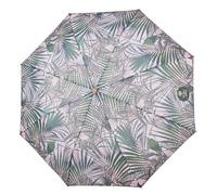 PERLETTI GREEN Damen Taschenschirm Ökologisch Automatik - Kompakt Klein Schirm Natürlich Öko Eco Friendly - Umwelfreundlicher Regenschirm Sturmfest Mini aus Holz - Durchm 96 cm (Kentia)