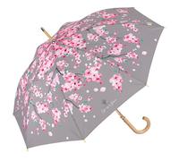 PERLETTI GREEN Regenschirm Groß Ökologisch Damen - Regen Stockschirm Automatik Eco Naturverbunden Umweltfreundlich Geschenk - Öko Damenschirm Recyceltem Material - Durchm 102 cm (Kirschblüten)