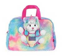 PERLETTI Kawaii Rucksack Einhorn für Kleine Mädchen 3 4 5 6 Jahre - Abnehmbarer Plüsch Katze Pluschtier für Kinder Kindergarten - Weiche Tasche Mehrfarbig Regenbogen (Sporttasche)