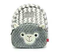 PERLETTI Kinder Rucksack mit Lama Tasche - Kuscheltier Schultasche Kleinkind - Kindertasche Weich Flauschig für Kindergarten mit Tasche in Plüsch Tier Form - Baby 3 4 5 Jahren 20x28x8 cm (Lama)