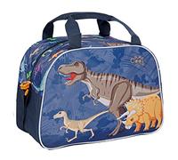 Kinder Sporttasche Blau Kleine Jungen - wasserdichte Schwimmtasche Kleinkind 3 4 5 6 Jahre - Reflektierende Umhängetasche Badetasche Kindergarten Reisen Sport - 28x41x21 cm - Perletti (Dinosaurier)