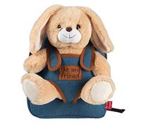 PERLETTI Kuscheltier Häschen Rucksack für Kinder mit Plüschhase - Pluschspielzeug Weich Flauschig und Kindergarten Schultasche mit Plüsch Tier - Baby 3 4 5 Jahren Kindertasche 27x21x9 cm (Kaninchen)