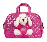 PERLETTI Kuscheltier Rucksack Mädchen mit Pudel Plüschtier - Pink Schultasche Kindergarten mit Plüsch Hündchen - Rosa Kindertasche für Kinder 3 4 5 6 Jahre (Sporttasche)