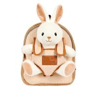 PERLETTI Kuscheltier Rucksack mit Plüsch Tier - Weich Pluschspielzeug Tasche Kinder mit Pluschtier - Kindergarten Kindertasche Flauschig Kleine Mädchen Jungen 3 4 5 6 Jahre - 27x21x9 cm (Häschen)