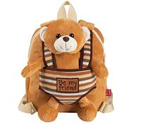 PERLETTI Kuscheltier Teddybär Rucksack Kleinkinder mit Plüsch Abnehmbar Weich - Kinderrucksack Plüschtier für Kindergarten Kinder 3 4 5 Jahren - Beige Plüschspielzeug Kindertasche - 22x25x3 cm (Bär)
