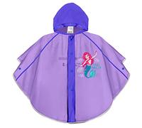 PERLETTI Meerjungfrau Regen Poncho Kleine Mädchen - Little Mermaid Regenjacke Wasserdicht Transparent Rosa Kindergarten 3 4 5 6 Jahre - Regenmantel Mantel Umhang Reflektierend (Meerjungfrau Blau)