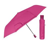 PERLETTI Mehrfarbiger Regenschirm Automatik für Frauen mit Punkten - Taschenschirm Taschenregenschirm Kompakt Mini Leicht Winddicht - Regen Schirm Klein Reisen - Durchmesser 96 cm (Dunkelrosa)