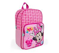 PERLETTI Minnie Mouse Rucksack Klein Mädchen - Rosa Pink Backpack mit Tasche für Kinder 3 4 5 6 Jahre - Disney Kindertasche Kleinkind Kindergarten mit Minni Maus - 36x25x12 cm
