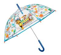 PERLETTI Paw Patrol Regenschirm Transparent Blau Rot - Durchsichtig Kinderschirm Marshall Chase Rubble Skye Kuckuck - Kinder Schirm Windfest Sturmsicher Jungen 3 4 5 6 Jahre - Durchm 64 cm (Blau)
