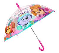 PERLETTI Paw Patrol Regenschirm Transparent Blau Rot - Durchsichtig Kinderschirm Marshall Chase Rubble Skye Kuckuck - Kinder Schirm Windfest Sturmsicher Jungen 3 4 5 6 Jahre - Durchm 64 cm (Rosa)