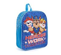 PERLETTI Paw Patrol Rucksack Kinder 3 4 5 6 Jahre - Kindergartenrucksack Kleine Jungen Kindergarten Vorschule - Blauer Kindertasche Backpack mit Marshall Chase Rubble Helfer auf 4 Pfoten - 30x24x10 cm