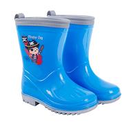 PERLETTI Pirat Regen Stiefel Blau für Kinder - Reflektierend Gummistiefel Wasserdicht für Kindergarten Jungen 3 4 5 6 Jahre - Regenstiefel Stiefeletten für Kleinkind Rutschfest (Pirat, 30/31 EU)