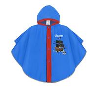 PERLETTI Pirat Regenponcho für Kinder 3 4 5 6 Jahre mit Refletierenden Details - Sicher Regen Cape Kleinkind Jungen Mädchen Kindergarten - Regenmantel Blau mit Piratenschiff (Pirat, 3-6 Jahre)