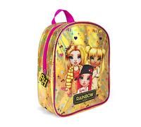 PERLETTI Rainbow High Kinderrucksack für Mädchen 3 4 5 6 Jahre - Gold Kindergarten Rucksack Kleine Kinder - Regenbogen Kindertasche mit Holographischem Druck - Backpack Puppe Spielzeug - 28x24x10 cm