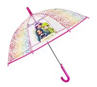 PERLETTI Regenschirm Kinder Transparent Rainbow High - Automatisch Kinderregenschirm mit Sicherheitsöffnung 4 5 6 Jahre - Regenschirm Kinder Mädchen Vielfarbig - Durchmesser 74 cm (Mehrfarbig)