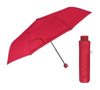 PERLETTI Regenschirm Kompakt Handtasche für Damen - Taschenschirm Manuell für Frauen Mädchen - Damenschirm Regen Schirm Sturmfest Leicht Mini - Durchmesser 97 cm (Rot)