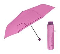 PERLETTI Regenschirm Kompakt Handtasche für Damen - Taschenschirm Manuell für Frauen Mädchen - Damenschirm Regen Schirm Sturmfest Leicht Mini - Durchmesser 97 cm (Hellrosa)