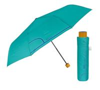 PERLETTI Regenschirm Kompakt Handtasche für Damen - Taschenschirm Manuell für Frauen Mädchen - Damenschirm Regen Schirm Sturmfest Leicht Mini - Durchmesser 97 cm (Lagunenblau)