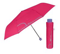 PERLETTI Regenschirm Kompakt Handtasche für Damen - Taschenschirm Manuell für Frauen Mädchen - Damenschirm Regen Schirm Sturmfest Leicht Mini - Durchmesser 97 cm (Himbeerrot)