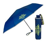 PERLETTI Regenschirm Taschenschirm Blau Reflektierend Kinder - Jungen Regen Schirm Kompakt Klein Windsicher - Kinderschirm 7+ Jahre Windfest Sicher Bunt - Durchmesser 91 cm (Schachbrettmuster in Blau)