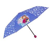 PERLETTI Regenschirm Taschenschirm die Eiskönigin II Kleine Mädchen - Disney Frozen 2 Kinderschirm mit Elsa Anna Olaf - Reise Mini Kinder Schirm Klein Kind 7+ Jahre - Durchmesser 91 cm (Blau)